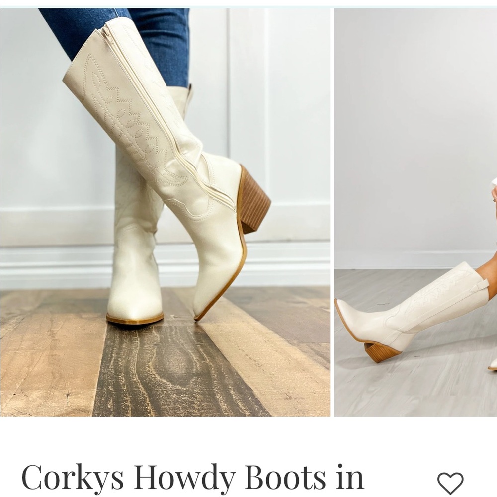Corkys Winter White Western Boots